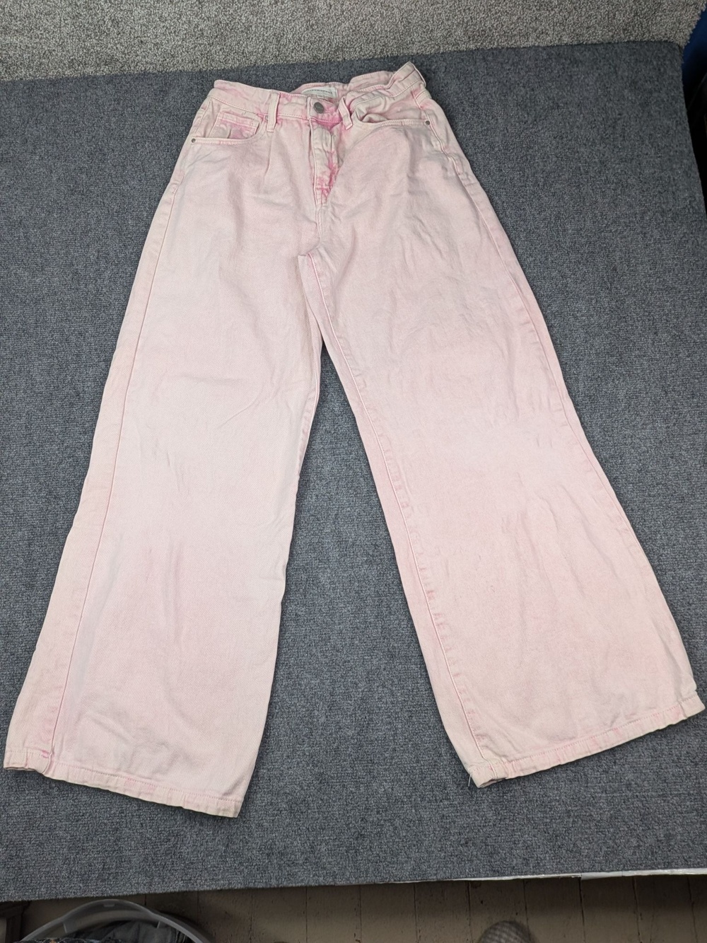 Risen Jeans Womens 5 27 Pink High Rise Wide Leg Baggy Relaxed Denim Pants